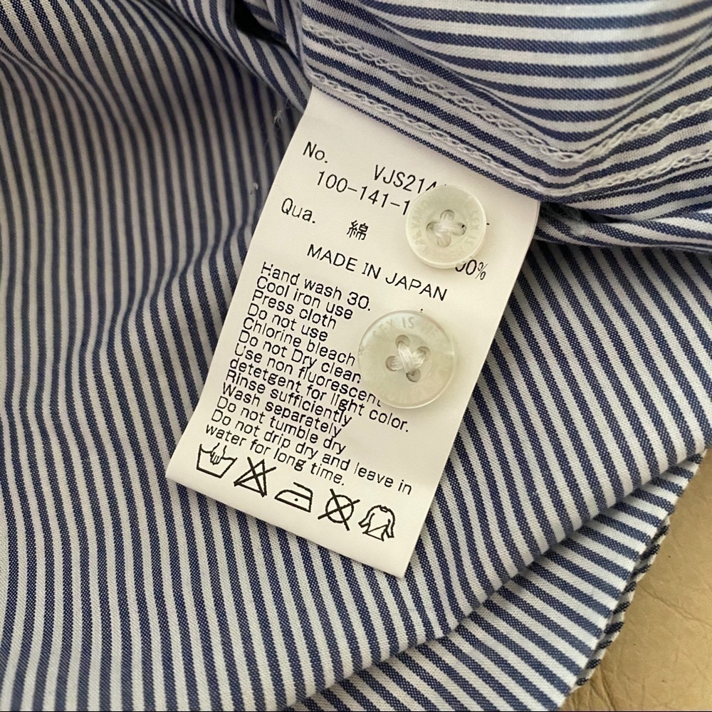 VANQUISH Japan sz S L/S Button Down Stripe Shirt - Picture 8 of 9